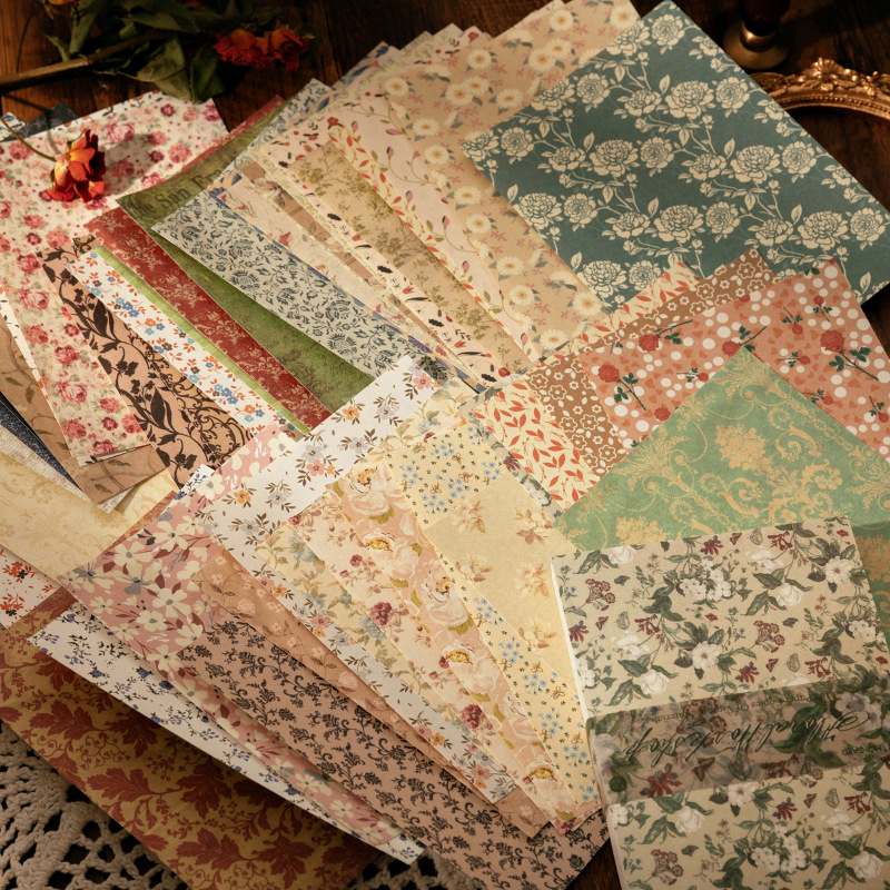 100 Sheets Vintage INS Floral  - Ink Blotter Paper 评论和价格