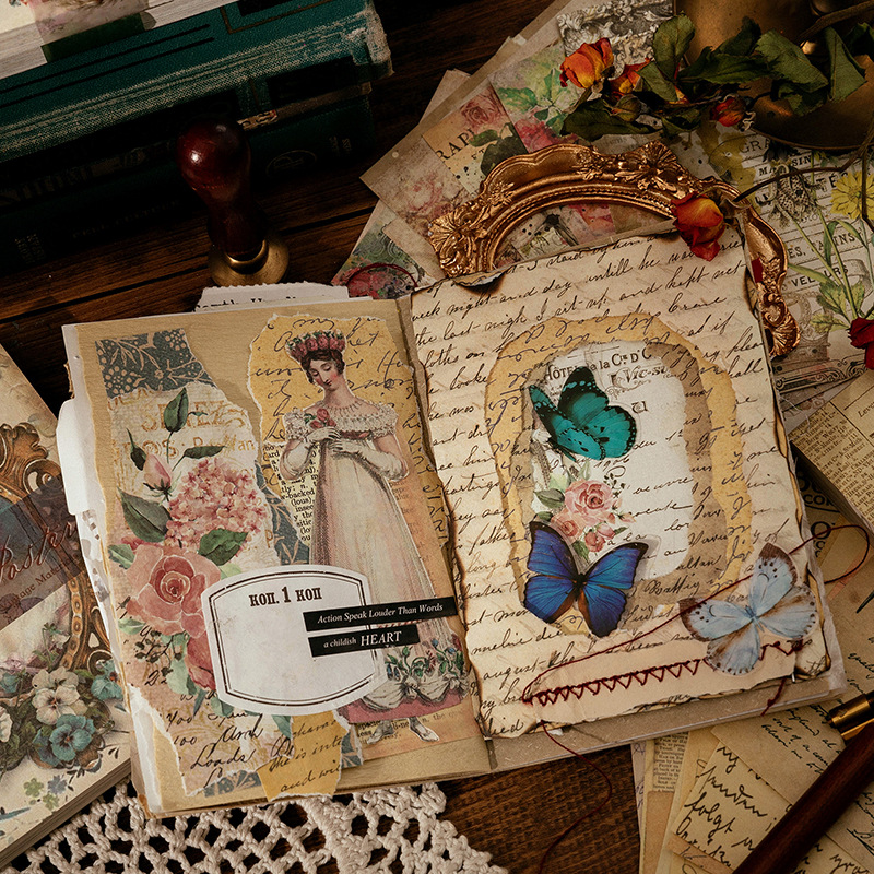 100 Sheets Vintage INS Floral  - Ink Blotter Paper 评论和价格