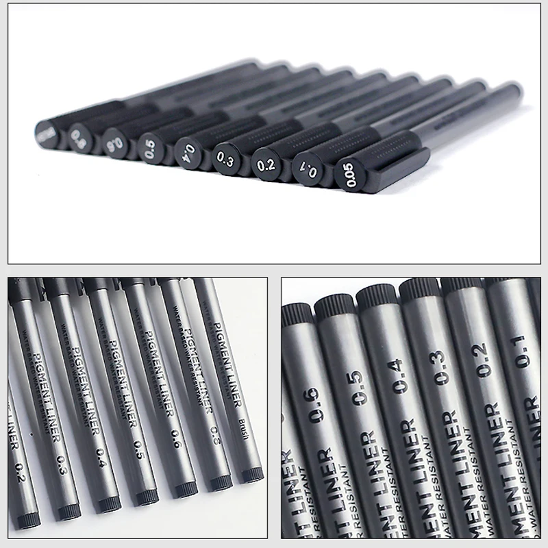 9Pcs/set Pigment Liner Micron  - Copic Marker Sketch 评论和价格