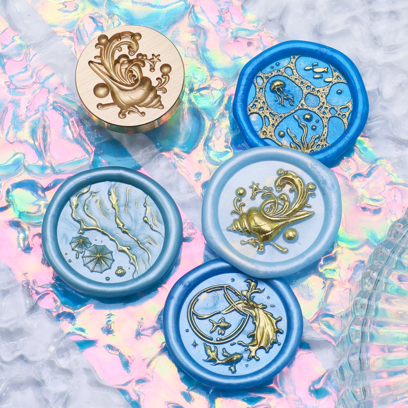Water Flower Relief Series Wax - Wax Seal Stamp Set 评论和价格