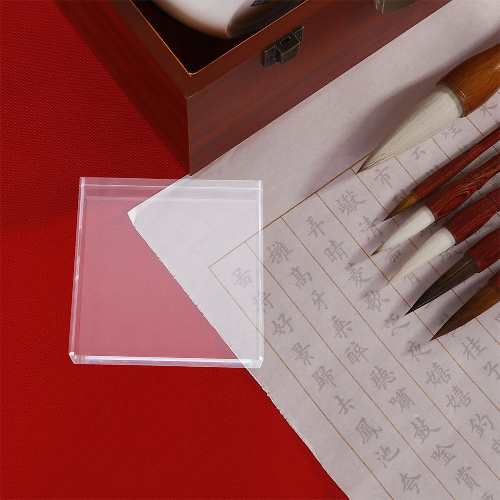 Hand Square Paperweight Transp - Paper Weight Crystal 评论和价格