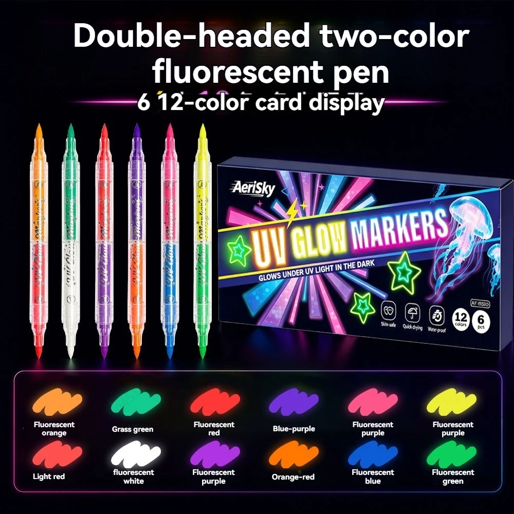 12 Colors Double-ended UV Neon - Copic Marker Sketch 评论和价格
