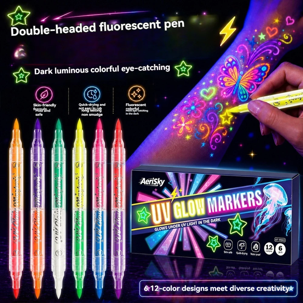 12 Colors Double-ended UV Neon - Copic Marker Sketch 评论和价格
