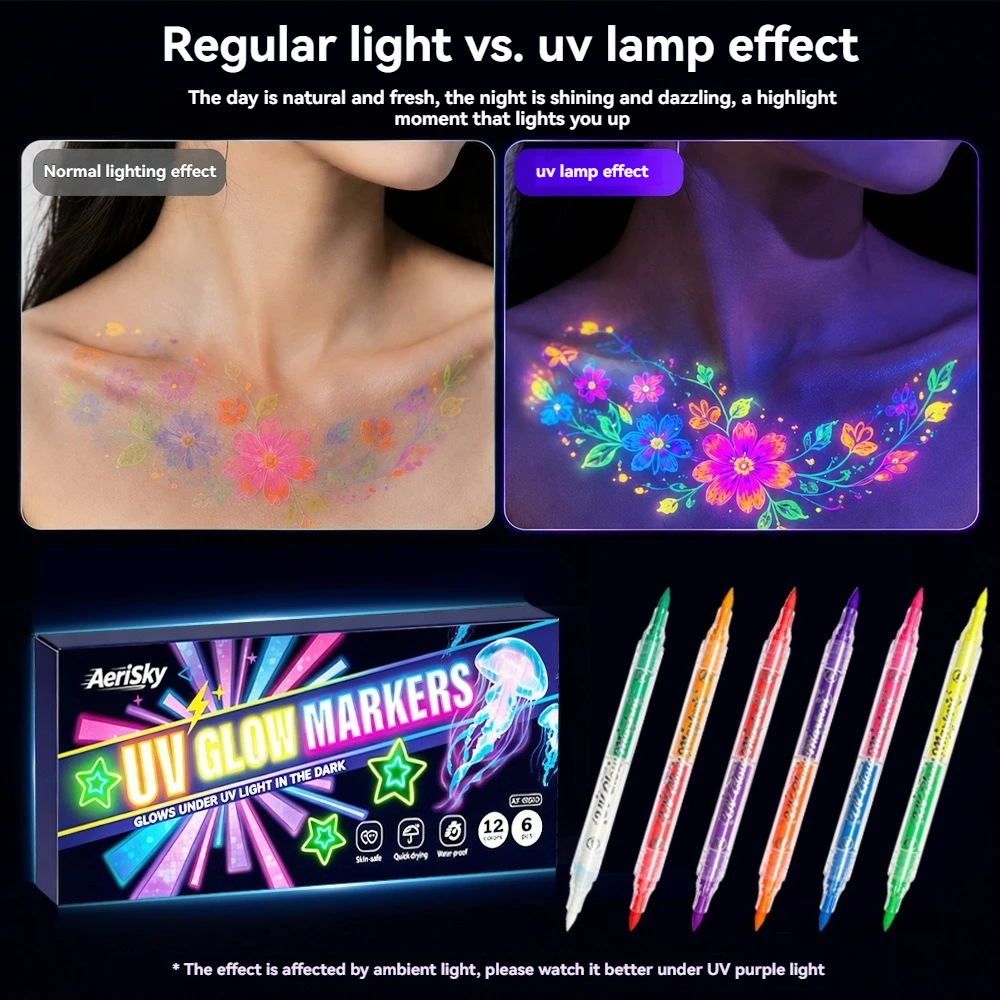 12 Colors Double-ended UV Neon - Copic Marker Sketch 评论和价格