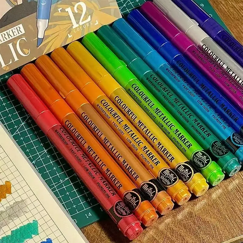 12PCS No Bleed Metallic Marker - Copic Marker Sketch 评论和价格