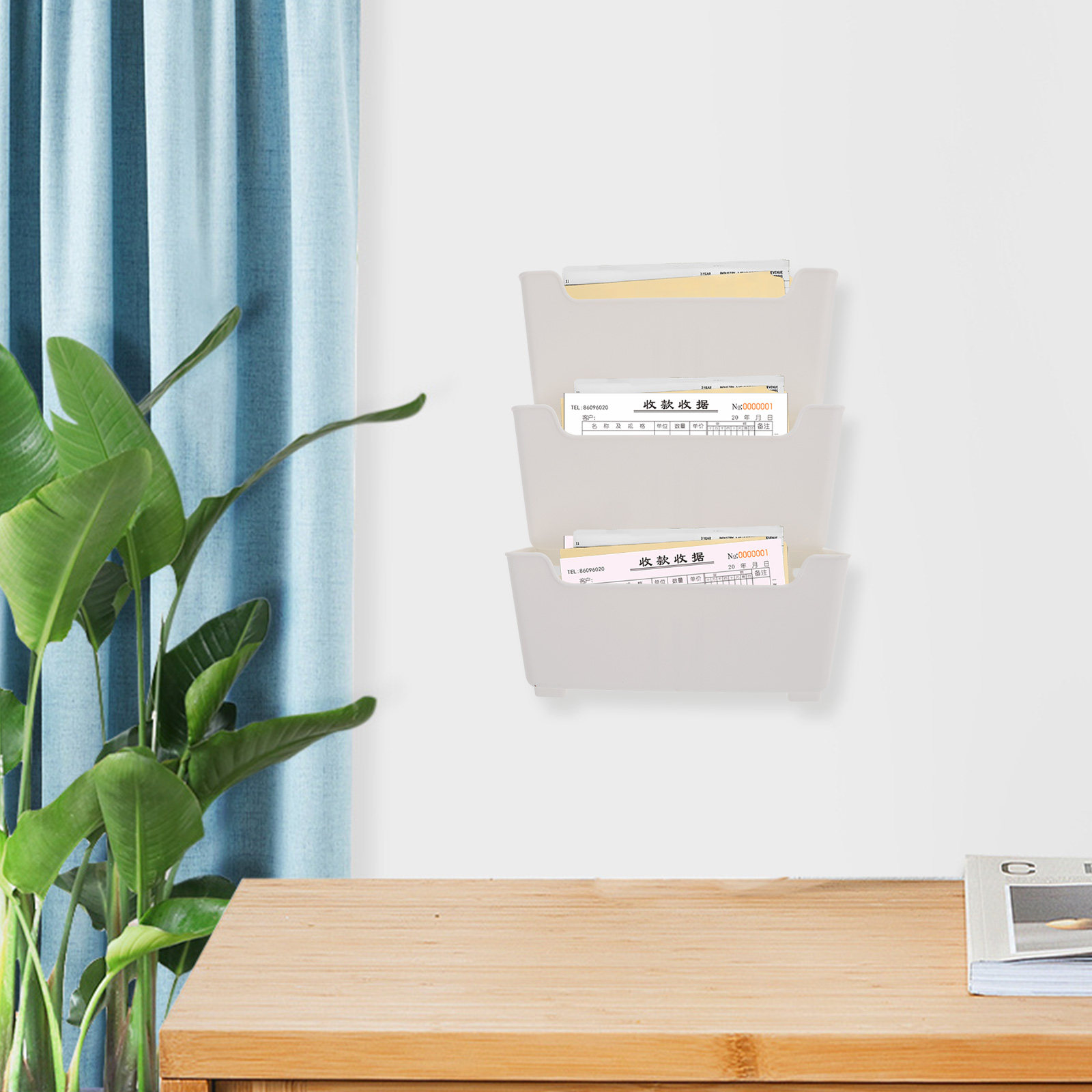 1Set Wall File Organizer Clear - Magazine Holder Rack 评论和价格